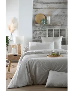 Housse de couette en percale de coton uni Elysée><noscript><img width=