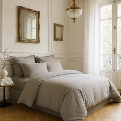 Housse de couette en satin de coton Uni>Eden Online
