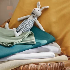 Tradilinge Housse de couette enfant uni (80x120 cm - Bleu Paon)* Housse De Couette