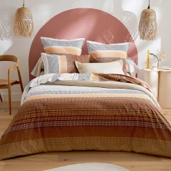 Housse de couette esprit géométrique en coton (260x240 cm - Cuivre)>Tradilinge Best
