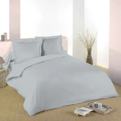 Univers Décor Housse de couette Gris perle 240 x 220 cm / 100% Coton / 57 Fils/cm² pour lit 2 places* Housse De Couette