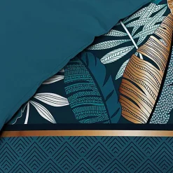 Douceur D'Intérieur Housse de couette imprimé allover 42 fils "Alianor" - 220x240cm - Bleu canard* Parure De Lit