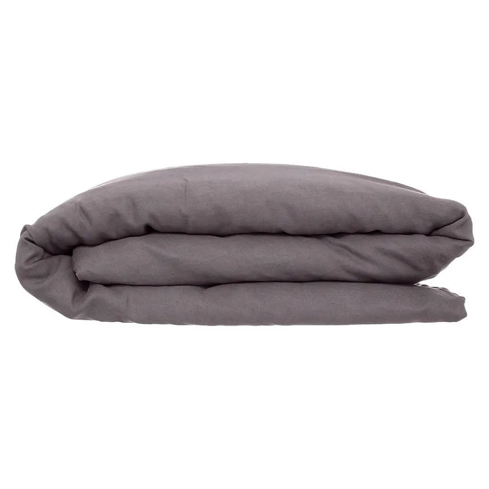 Housse de couette Linah - gris - lin lavé 240x220 cm - Atmosphera>Atmosphera Créateur D'Intérieur Outlet