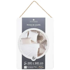 Housse de couette Linah - blanc - lin lavé 260x240 cm - Atmosphera><noscript><img width=