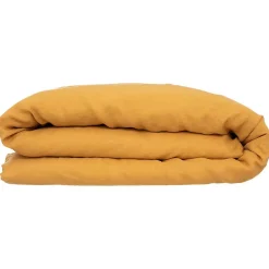 Housse de couette Linah - jaune ocre - lin lavé 260x240 cm - Atmosphera>Atmosphera Créateur D'Intérieur