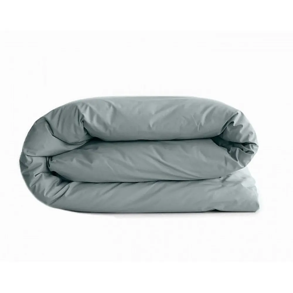 Vent Du Sud Housse de couette "Manoir" percale pur coton peigné longues fibres 80 fils/cm² - Lichen - Housse de couette 240 x 220* Housse De Couette