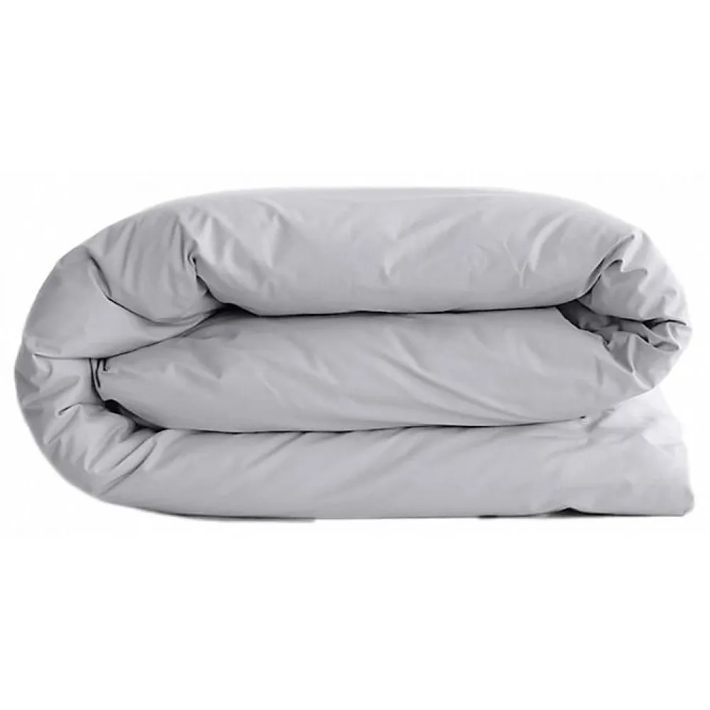 Housse de couette "Manoir" percale pur coton peigné longues fibres 80 fils/cm² - Perle - Housse de couette 260 x 240 c>Vent Du Sud Discount