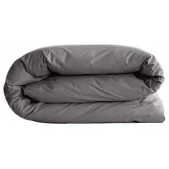 Housse de couette "Manoir" percale pur coton peigné longues fibres 80 fils/cm² - Ardoise - Housse de couette 240 x 220>Vent Du Sud