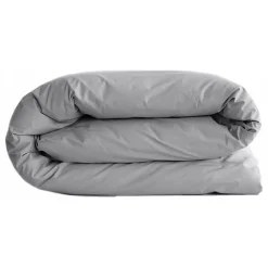 Vent Du Sud Housse de couette "Manoir" percale pur coton peigné longues fibres 80 fils/cm² - Acier - Housse de couette 260 x 240 c* Housse De Couette