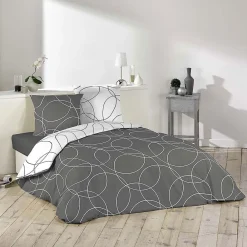 Housse de couette microfibre 220x240 Elton + 2 taies>Douceur D'Intérieur Sale