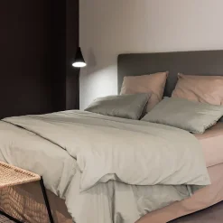 Linnea Housse de couette PALACE pur coton lavé 260x240 cm uni beige lin* Housse De Couette