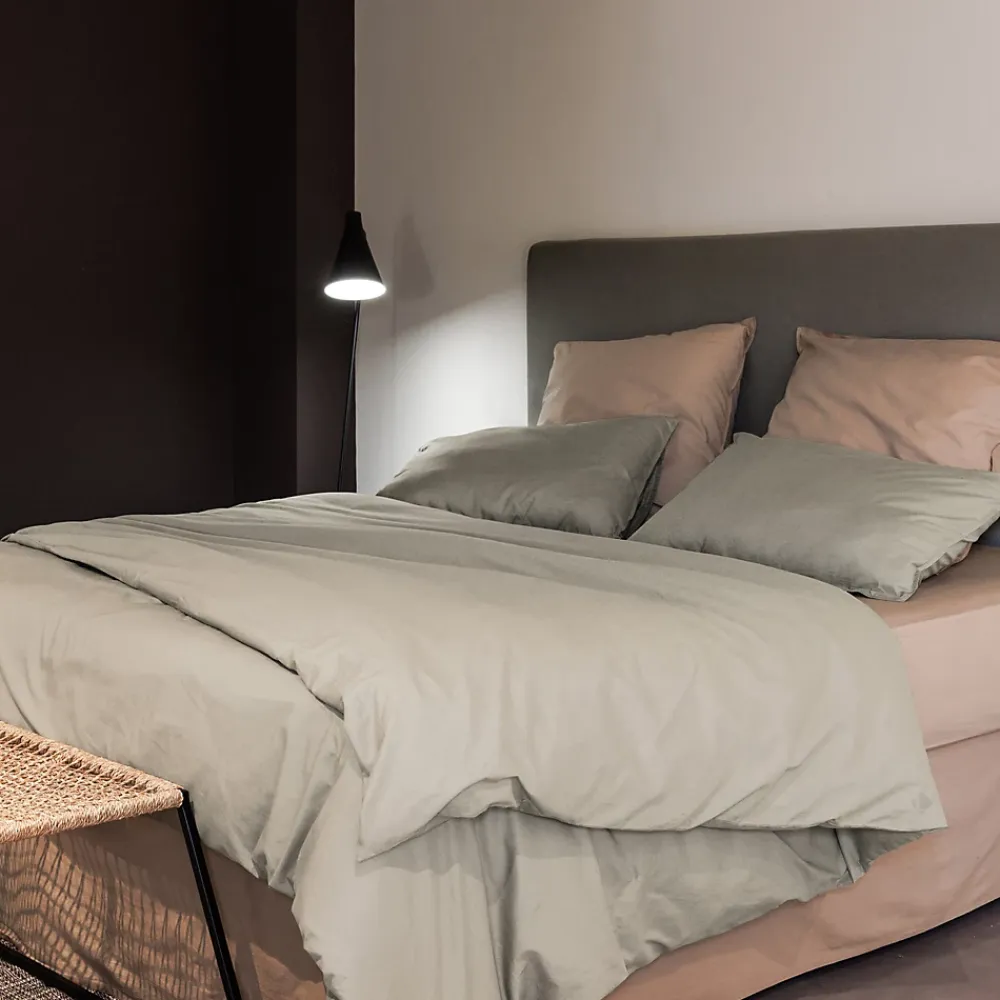 Linnea Housse de couette PALACE pur coton lavé 260x240 cm uni beige lin* Housse De Couette