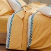 Housse de couette percale avec galon (140x200 cm - Jaune)>Tradilinge New