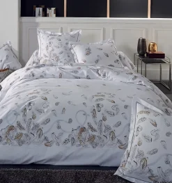 Tradilinge Housse de couette plumes à imprimés plumes (260x240 cm - Blanc)* Housse De Couette