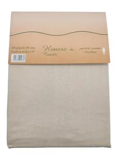 Housse de couette Polycoton Taupe - 1 personne 140 x 200 - 488-6>Mortreux Best