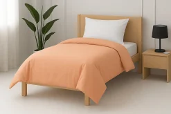 Housse de couette Polycoton Pêche - 1 personne 140 x 200 - 488-3>Mortreux Discount
