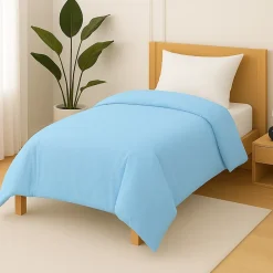 Mortreux Housse de couette Polycoton Bleu ciel - 1 personne 140 x 200 - 488-8* Housse De Couette