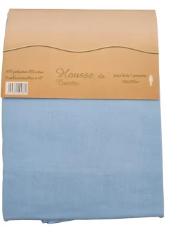 Mortreux Housse de couette Polycoton Bleu ciel - 1 personne 140 x 200 - 488-8* Housse De Couette
