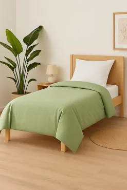 Mortreux Housse de couette Polycoton Verte - 1 personne 140 x 200 - 488-2* Housse De Couette