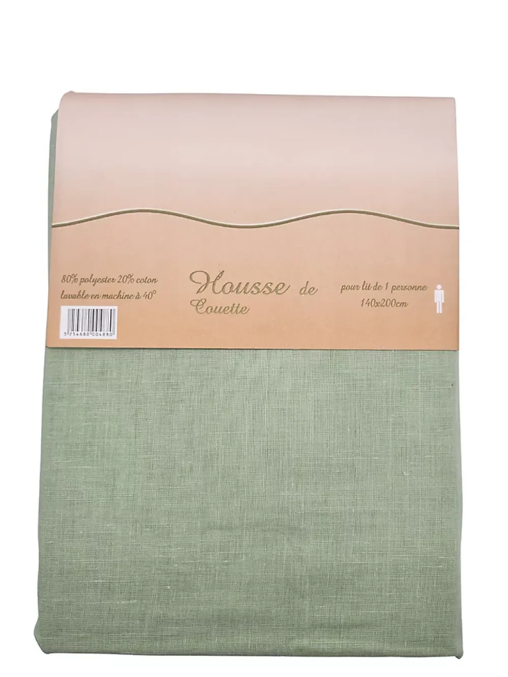 Mortreux Housse de couette Polycoton Verte - 1 personne 140 x 200 - 488-2* Housse De Couette