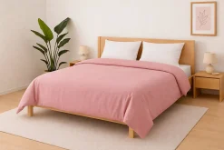 Housse de couette Polycoton Rose - 2 personnes 220 x 240 - Toutes saisons ->Mortreux Sale