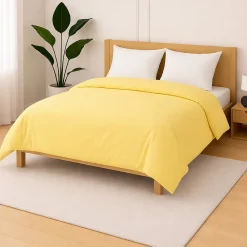Housse de couette Polycoton Jaune - 2 personnes 220 x 240 - Toutes saisons ->Mortreux Clearance