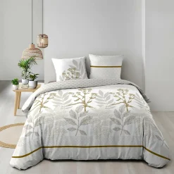 Douceur D'Intérieur Housse de couette réversible 240 x 220 cm + 2 taies Coton 57 fils RAONI* Housse De Couette