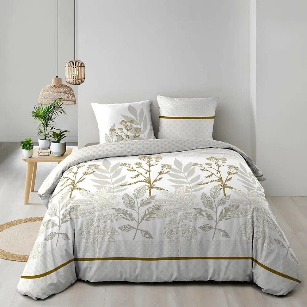 Douceur D'Intérieur Housse de couette réversible 240 x 220 cm + 2 taies Coton 57 fils RAONI* Housse De Couette