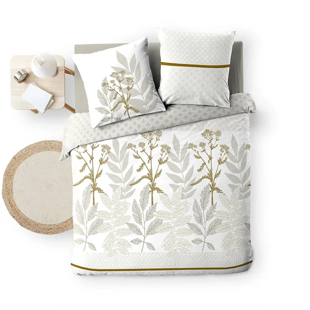 Douceur D'Intérieur Housse de couette réversible 240 x 220 cm + 2 taies Coton 57 fils RAONI* Housse De Couette