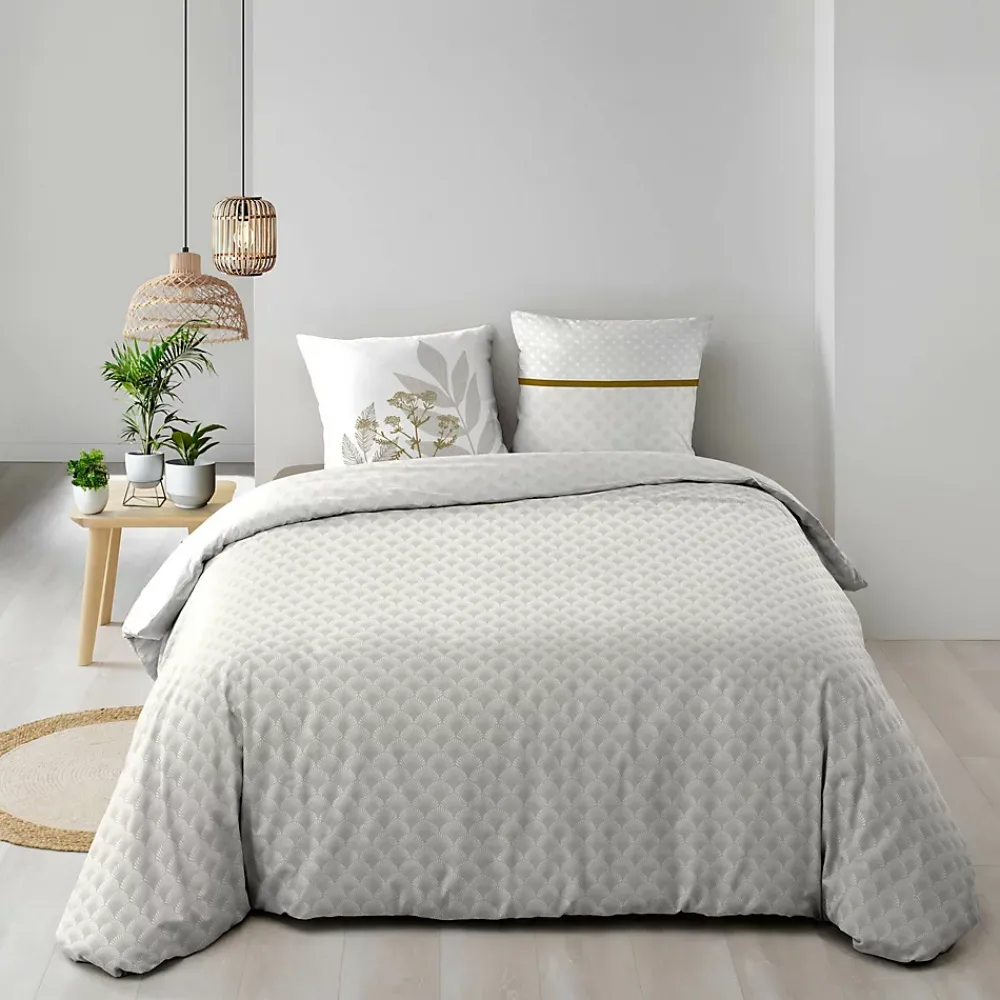 Douceur D'Intérieur Housse de couette réversible 240 x 220 cm + 2 taies Coton 57 fils RAONI* Housse De Couette