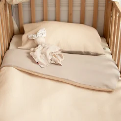Housse de couette réversible gaze de coton & nid d'abeille><noscript><img width=