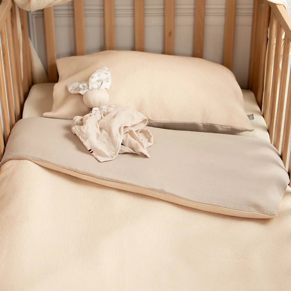 Housse de couette réversible gaze de coton & nid d'abeille>Sevira Kids Hot