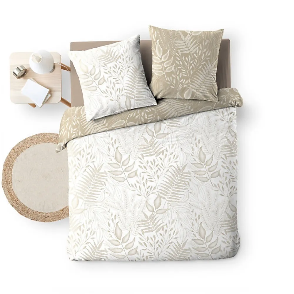 Housse de couette réversible 260 x 240 cm coton 57 fils Cassia>Douceur D'Intérieur