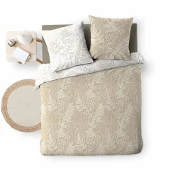 Housse de couette réversible 260 x 240 cm coton 57 fils Cassia><noscript><img width=