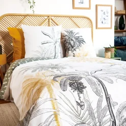 Cote Deco Housse de couette réversible 240x220 SOLI + 2 taies 100% coton adouci 57 fils/cm2* Housse De Couette
