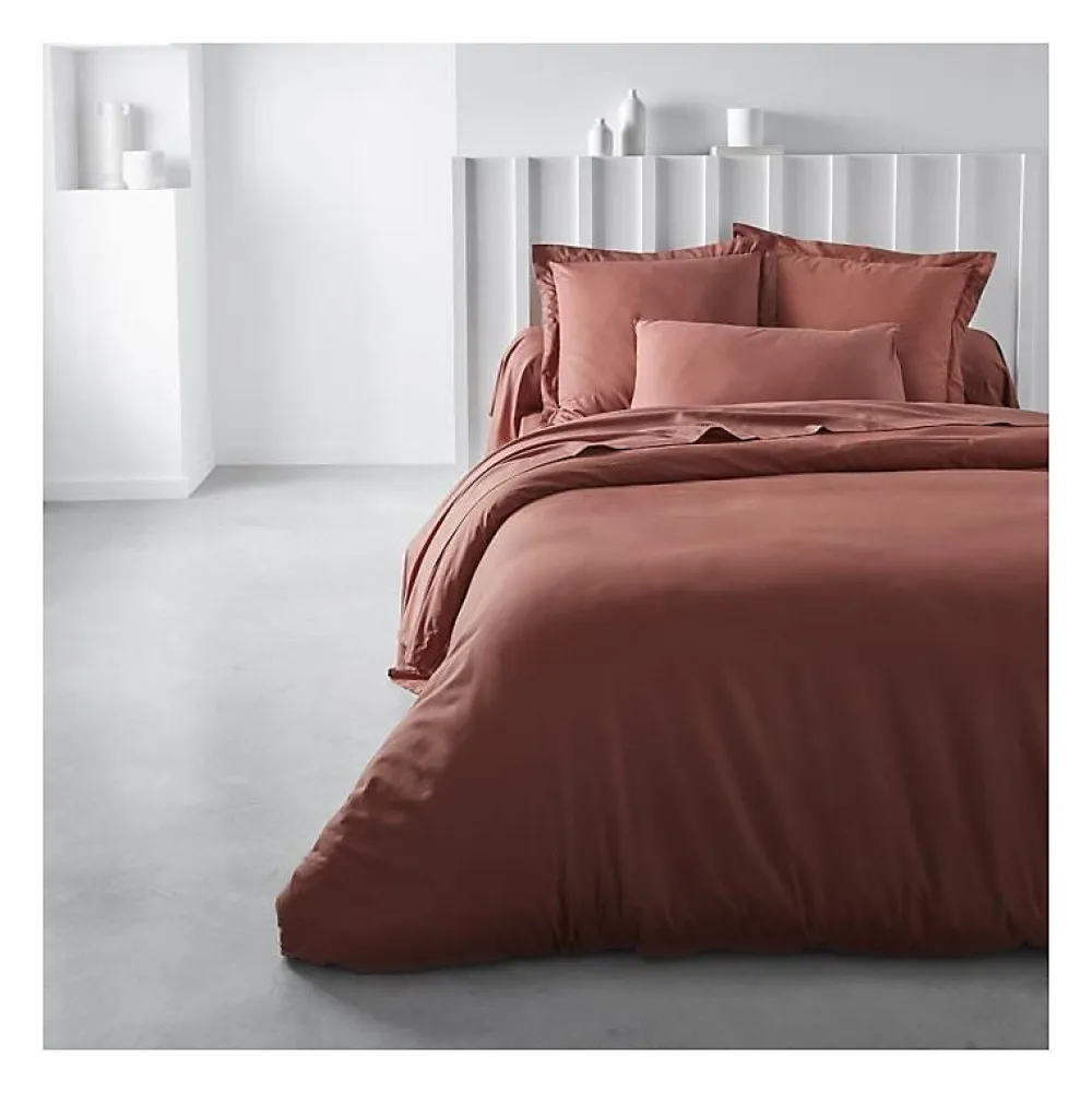 Todays Tools Housse de couette TODAY Essential - 220 x 240 cm - 2 personnes - 100% Coton uni - Terracotta* Housse De Couette