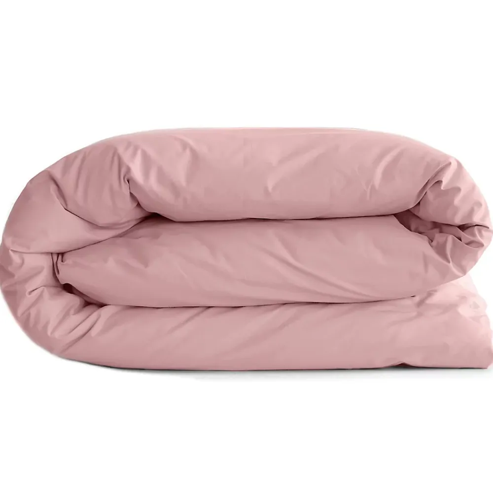 Linnea Housse de couette uni 280x240 cm percale de coton MANOIR Rose* Housse De Couette
