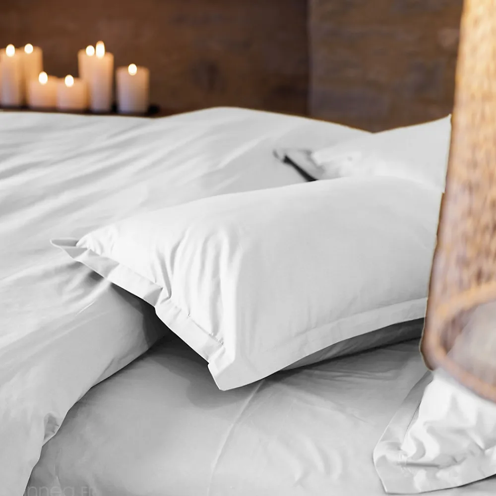 Housse de couette uni 240x220 cm percale de coton MANOIR gris Perle>Linnea Online