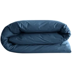 Housse de couette uni 200x200 cm percale de coton MANOIR bleu Marine>Linnea Discount