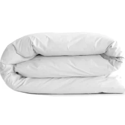 Housse de couette uni 260x240 cm percale de coton MANOIR gris Perle>Linnea