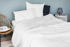 Housse de couette unie en coton Lavé (260x240 cm - Blanc)>Toison d'Or New