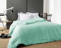 Housse de Couette Unie en Lin (240x220 cm - Vert d'eau)>Linder Outlet
