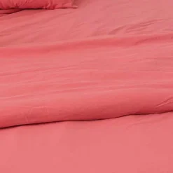 Toison d'Or Housse de couette unie en coton Lavé (260x240 cm - Rose)* Housse De Couette