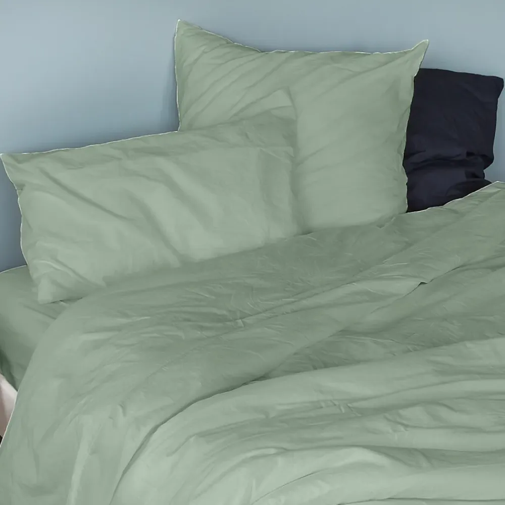 Toison d'Or Housse de couette unie en coton Lavé (240x220 cm - Kaki)* Housse De Couette