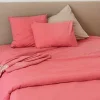 Toison d'Or Housse de couette unie en coton Lavé (140x200 cm - Rose)* Housse De Couette