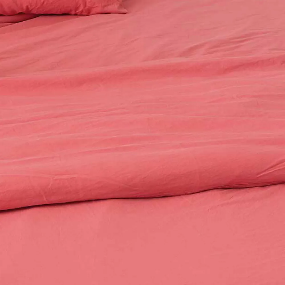 Housse de couette unie en coton Lavé (240x220 cm - Rose)>Toison d'Or Sale