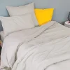 Housse de couette unie en coton Lavé (140x200 cm - Gris Galet)>Toison d'Or Sale