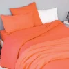 Housse de couette unie en coton Lavé (140x200 cm - Orange corail)>Toison d'Or Online