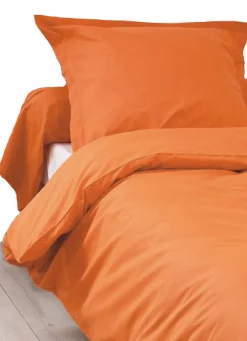 Housse de Couette Unie en 100 % Coton (200x200 cm - Orange corail)>Tradilinge Discount