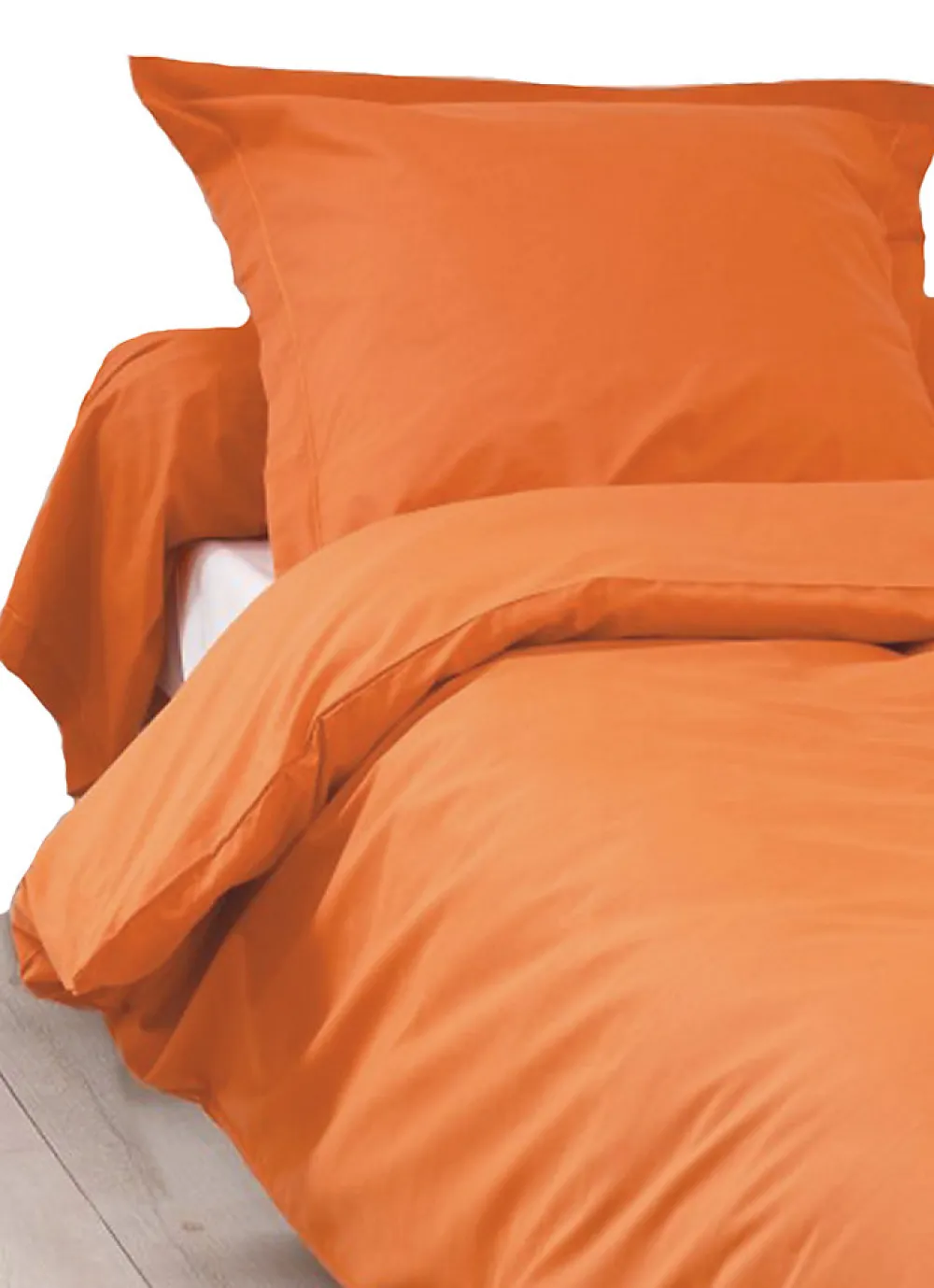 Housse de Couette Unie en 100 % Coton (200x200 cm - Orange corail)>Tradilinge Discount